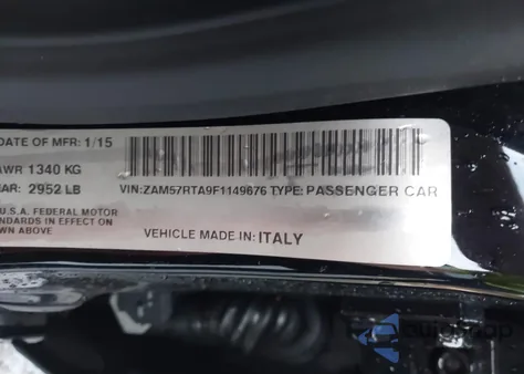 2015 Maserati Ghibli S Q4 z USA, uszkodzony, nr VIN ZAM57RTA9F1149676